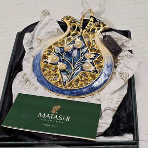 Matashi Crystals Wall Ornament Gold Jewels Home Decor Art Blue Pomegranate